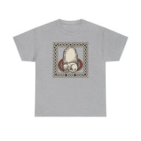 Freyja's Sacred Cat Runestone T-Shirt - Heavy Cotton Classic Fit Tee - Unisex White