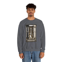 The High Priestess Tarot Card Sweatshirt - Heavy Blend Fleece Crewneck - Unisex White