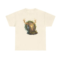 Elhaz Rune Elk Protection T-Shirt - Heavy Cotton Classic Fit Tee - Unisex White