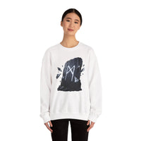 Mannaz Rune Stone Graphic Sweatshirt - Heavy Blend Crewneck Pullover - Unisex Off White