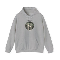 Hagalaz Rune Symbol Hoodie - Soft Heavy Blend Fleece Pullover - Unisex White