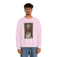 The Sun Tarot Card Sweatshirt - Heavy Blend Fleece Crewneck - Unisex White