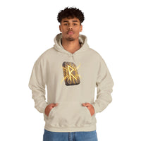 Raido Rune Journey Wheel Hoodie - Soft Cotton Blend Pullover Hooded - Unisex White