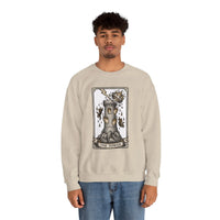 The Tower Tarot Card Sweatshirt - Heavy Blend Fleece Crewneck - Unisex White