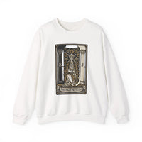 The High Priestess Tarot Card Sweatshirt - Heavy Blend Fleece Crewneck - Unisex White