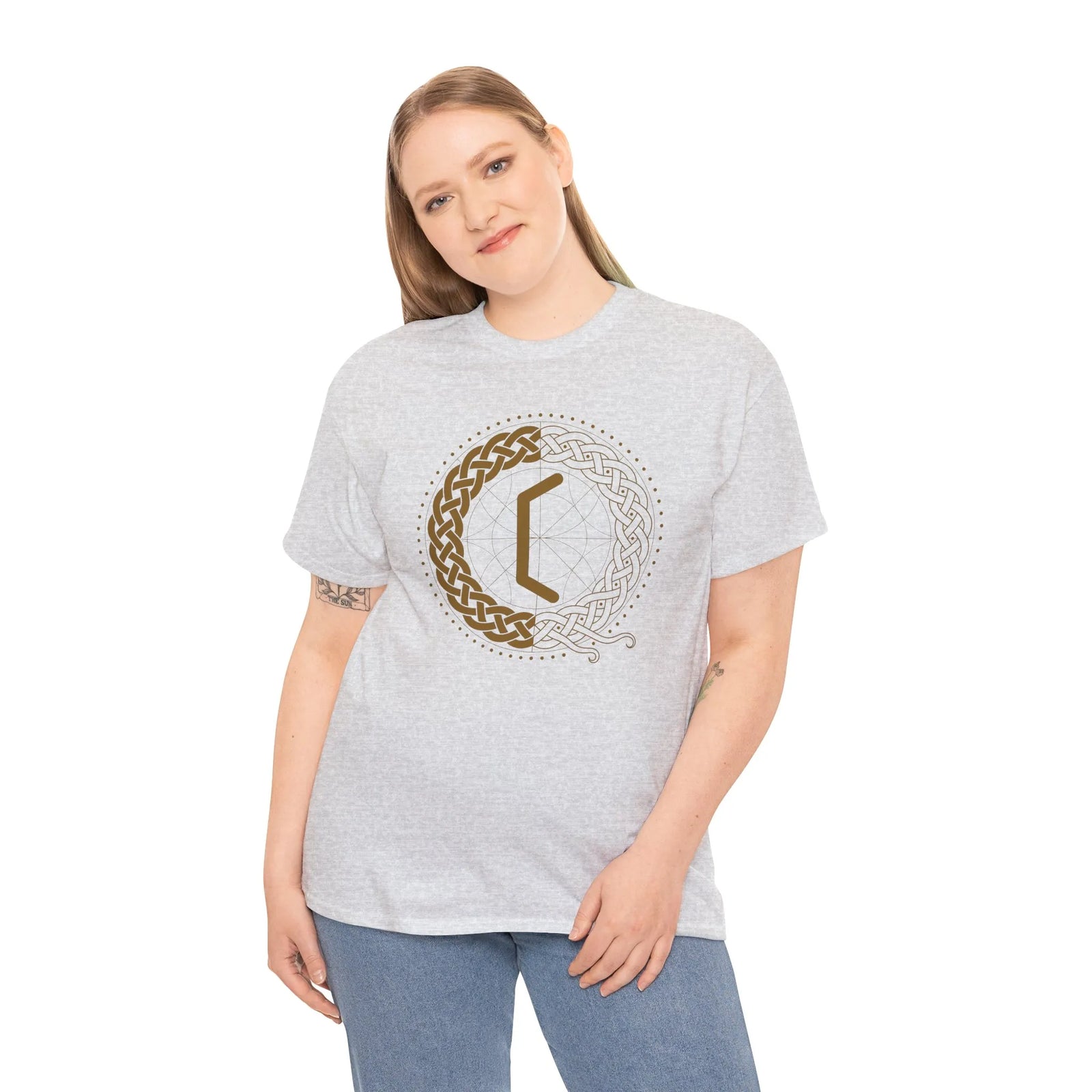Perthro Rune Lot Cup T-Shirt - Heavy Cotton Classic Fit Tee - Unisex White