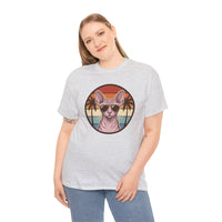 Sphynx Cat 70s Sunset Aviators T-Shirt - Heavy Cotton Classic Fit Tee - Unisex White