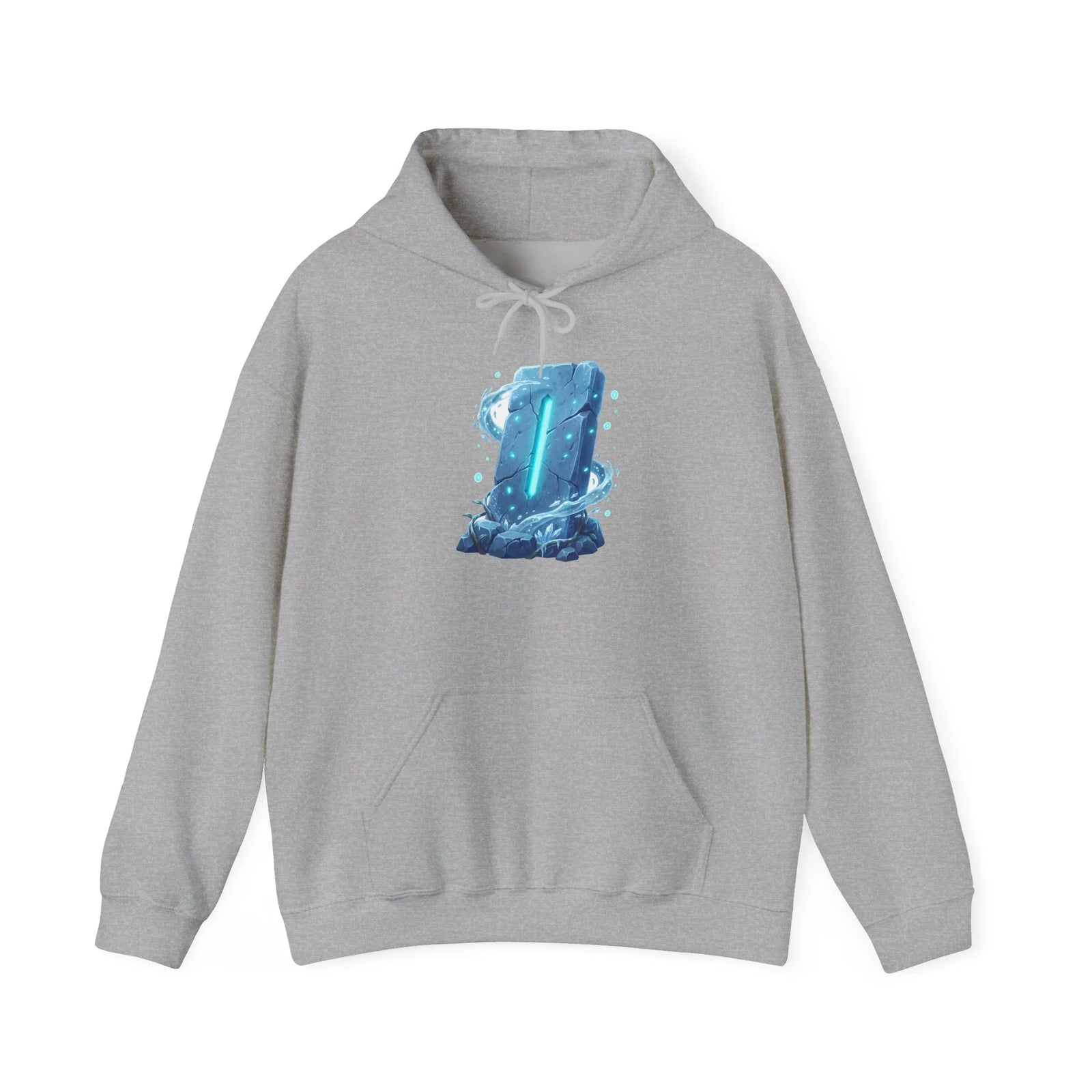Isa Rune Ice Hoodie - Heavy Blend Cotton Blend Pullover - Unisex White