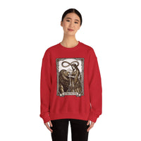 Strength Tarot Card Sweatshirt - Heavy Blend Crewneck Fleece - Unisex White
