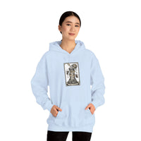 The Tower Tarot Card Hoodie - Heavy Blend Fleece Pullover - Unisex White