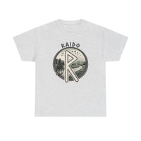 Raido Journey Rune Graphic T-Shirt - Heavy Cotton Classic Fit Tee - Unisex White