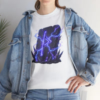 Thurisaz Rune Lightning Graphic T-Shirt - Heavy Cotton Classic Fit Tee - Unisex White