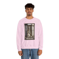 The High Priestess Tarot Card Sweatshirt - Heavy Blend Fleece Crewneck - Unisex White