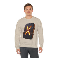 Gebo Rune Stone Graphic Sweatshirt - Medium Heavy Fleece Crewneck - Unisex White