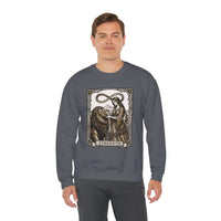 Strength Tarot Card Sweatshirt - Heavy Blend Crewneck Fleece - Unisex White