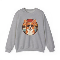 Corgi 70s Sunset Aviators Sweatshirt - Heavy Blend Fleece Crewneck - Unisex White