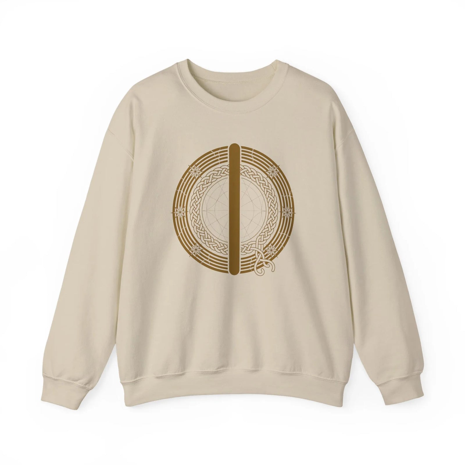 Isa Rune Ice Stillness Sweatshirt - Midweight 50/50 Cotton Poly Fleece - Unisex White