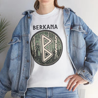 Berkana Rune Earth Mother Graphic T-Shirt - Heavy Cotton Classic Fit Tee - Unisex White