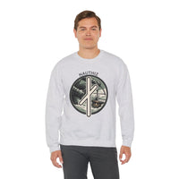 Nauthiz Rune Need-Fire Sweatshirt - Heavy Blend Fleece Crewneck - Unisex White