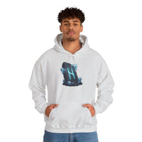 Hagalaz Rune Stone Graphic Hoodie - Heavy Blend Fleece Pullover - Unisex White