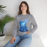 Tiwaz Rune Sword Graphic Sweatshirt - Heavy Blend Crewneck Fit - Unisex White