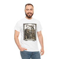 Tarot Strength Card Graphic T-Shirt - Heavy Cotton Classic Fit Crewneck - Unisex White