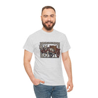Freyja's Cats Chariot Graphic T-Shirt - Heavy Cotton Classic Fit Tee - Unisex White