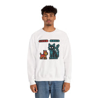 Pixel Gaming Dogs Boss Fight Sweatshirt - Heavy Blend Fleece Crewneck - Unisex White
