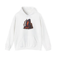 Nauthiz Rune Need-Fire Graphic Hoodie - Soft Cotton Blend Pullover - Unisex White