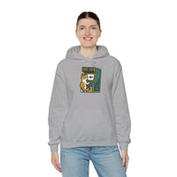 Arcade Gaming Pixel Cat Hoodie - Classic Fit Cotton Blend Pullover - Unisex White