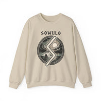 Sowulo Rune Sun Compass Sweatshirt - Heavy Blend Crewneck Fleece - Unisex White