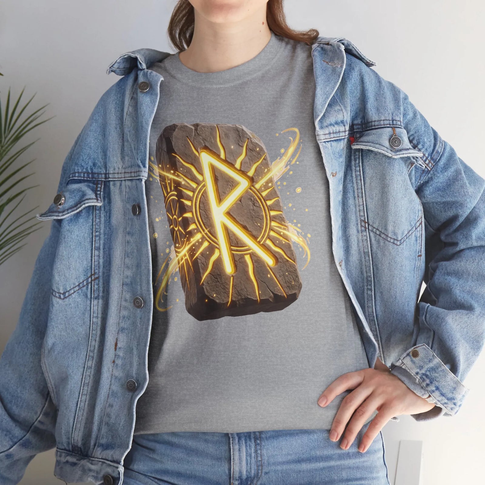 Raido Rune Journey T-Shirt - Heavyweight Cotton Classic Tee - Unisex White