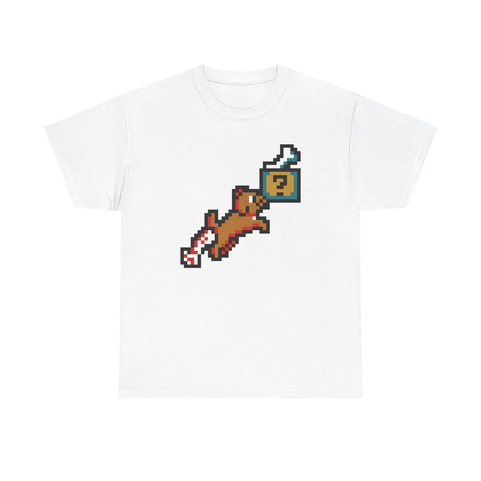 8-Bit Pixel Gaming Dogs T-Shirt - Heavy Cotton Classic Fit Tee - Unisex White