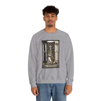 The High Priestess Tarot Card Sweatshirt - Heavy Blend Fleece Crewneck - Unisex White