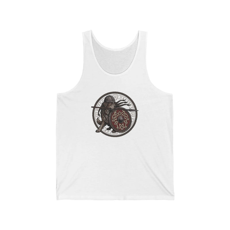 Shieldmaiden Viking Dogs Tank Top - Lightweight Airlume Cotton Jersey - Unisex Athletic Heather