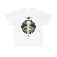 Laguz Rune Water Moon T-Shirt - Heavy Cotton Classic Fit - Unisex White