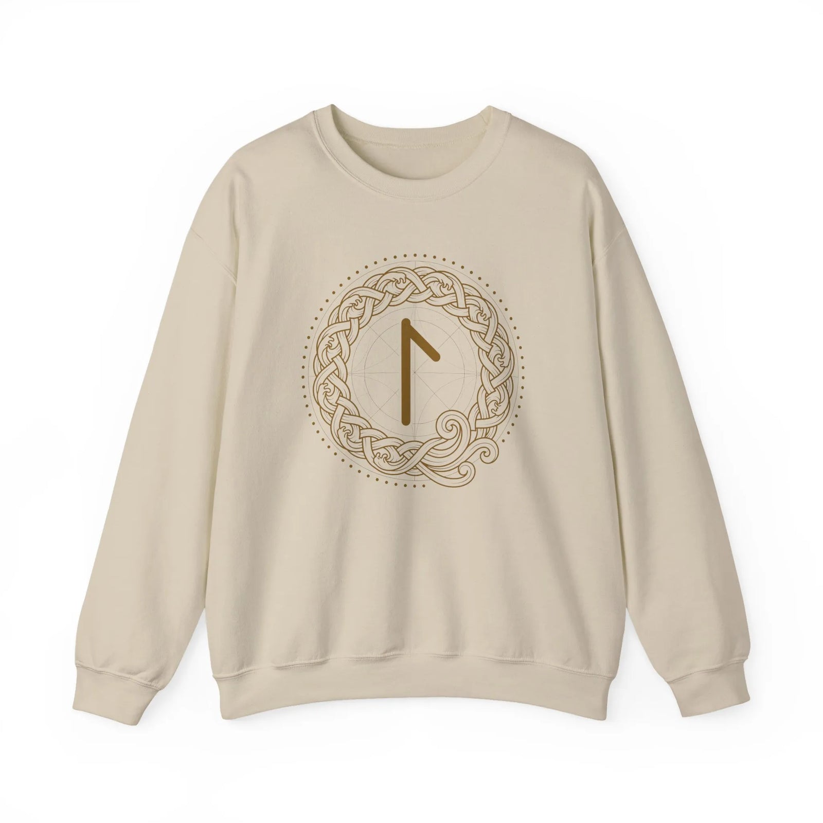 Laguz Rune Knotwork Graphic Sweatshirt - Heavy Blend Cotton Poly Fleece - Unisex White