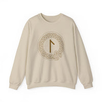 Laguz Rune Knotwork Graphic Sweatshirt - Heavy Blend Cotton Poly Fleece - Unisex White