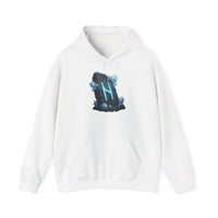Hagalaz Rune Stone Graphic Hoodie - Heavy Blend Fleece Pullover - Unisex White