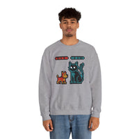 Pixel Gaming Dogs Boss Fight Sweatshirt - Heavy Blend Fleece Crewneck - Unisex White