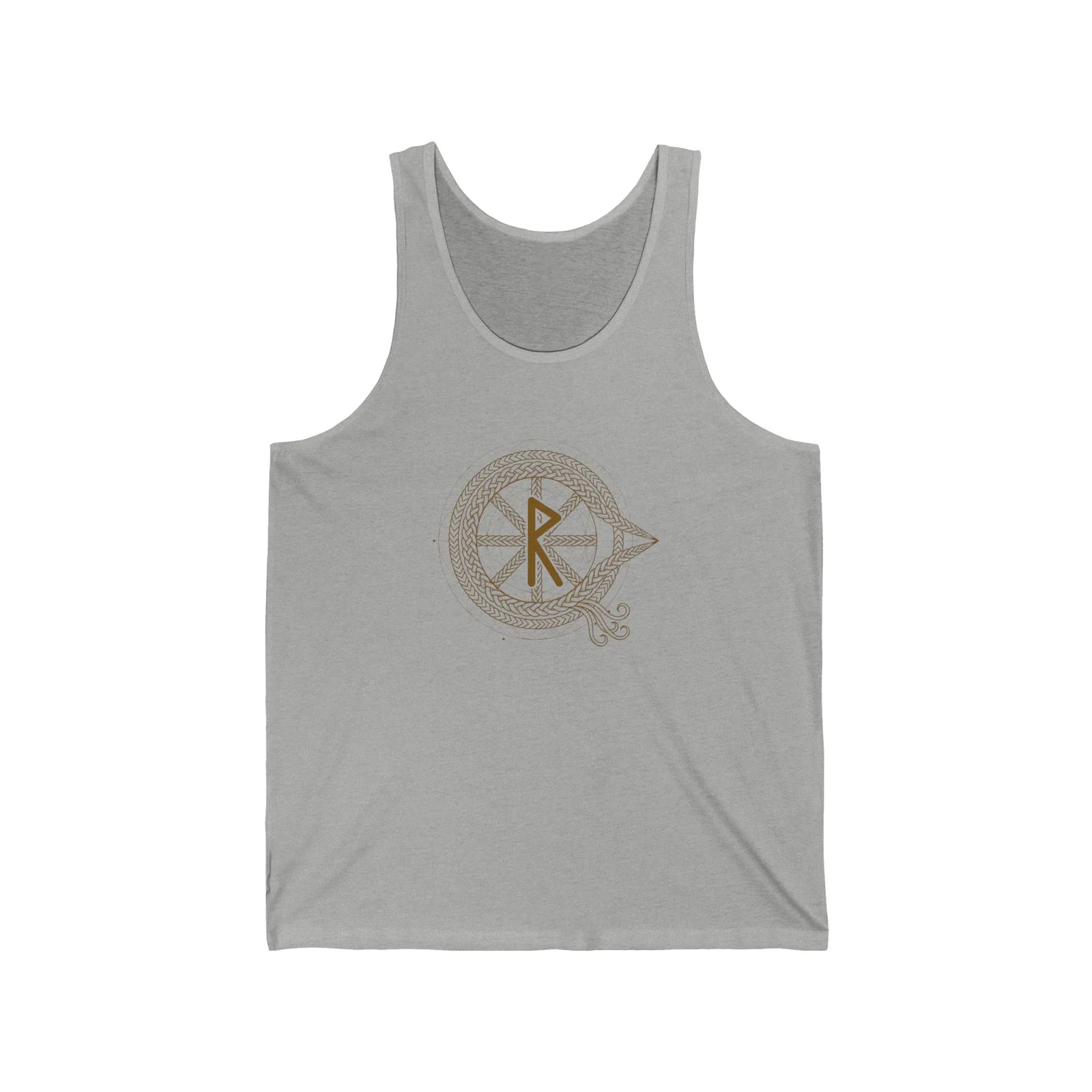 Raido Journey Rune Symbol Tank Top - Soft Airlume Cotton Jersey - Unisex White