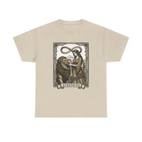 Tarot Strength Card Graphic T-Shirt - Heavy Cotton Classic Fit Crewneck - Unisex White