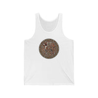 Knotwork Hound Odin's Wolves Tank Top - Soft Airlume Cotton Jersey - Unisex Athletic Heather