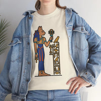 Bastet Sphynx Egyptian Pharaoh Cat T-Shirt - Heavy Cotton Classic Fit Tee - Unisex White