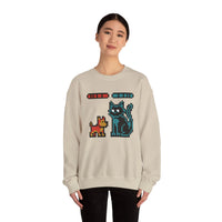 Pixel Gaming Dogs Boss Fight Sweatshirt - Heavy Blend Fleece Crewneck - Unisex White