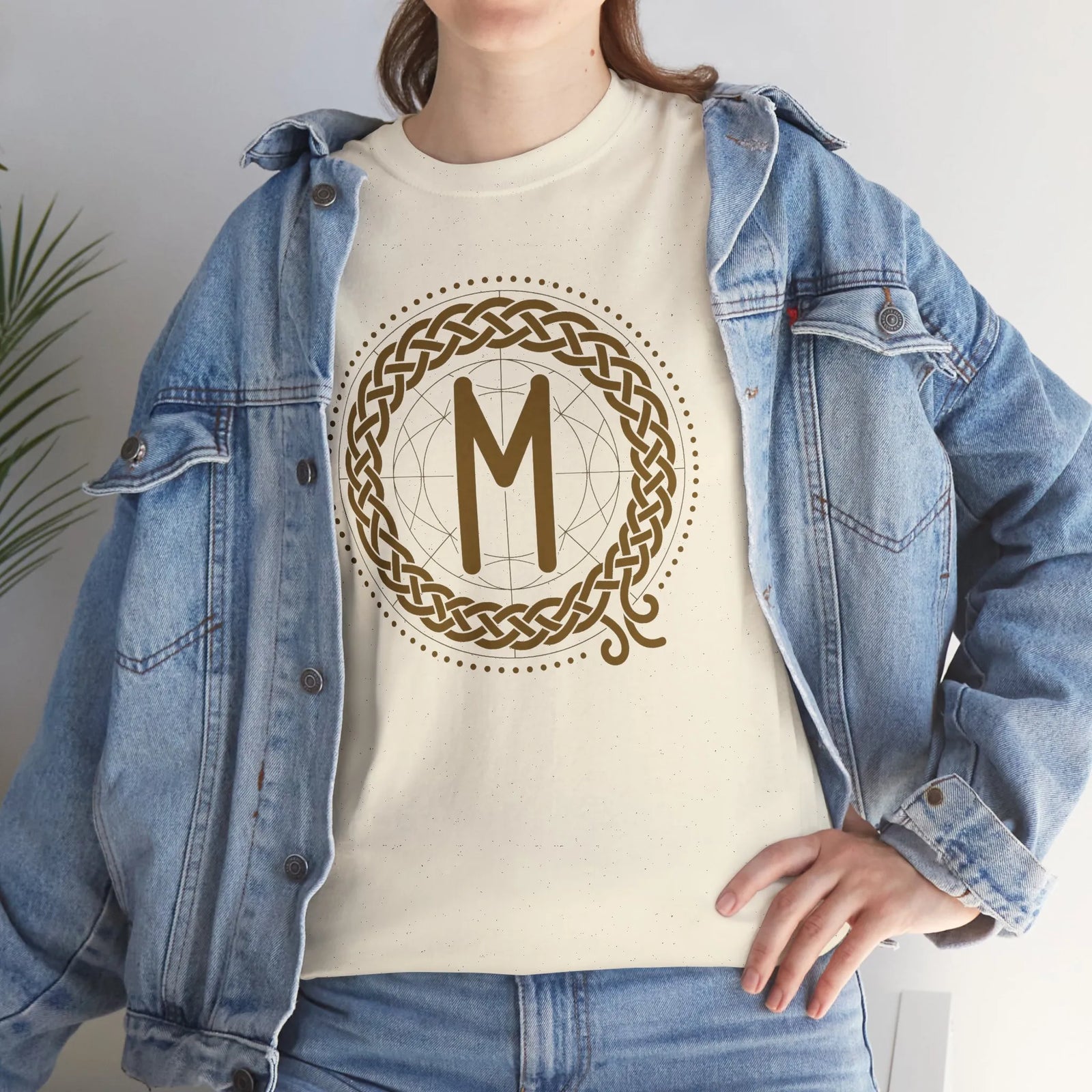 Ehwaz Rune Divine Twins T-Shirt - Heavyweight Cotton Classic Fit - Unisex White