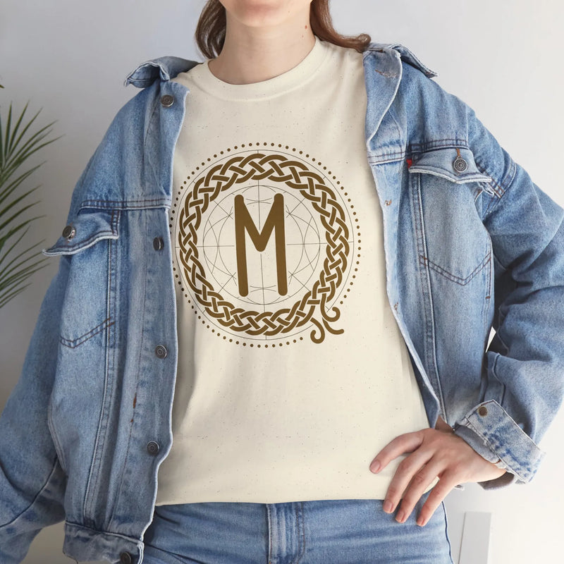 Ehwaz Rune Divine Twins T-Shirt - Heavyweight Cotton Classic Fit - Unisex White