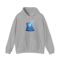 Tiwaz Tyr Sword Graphic Hoodie - Classic Fit Pouch Pocket Fleece - Unisex White