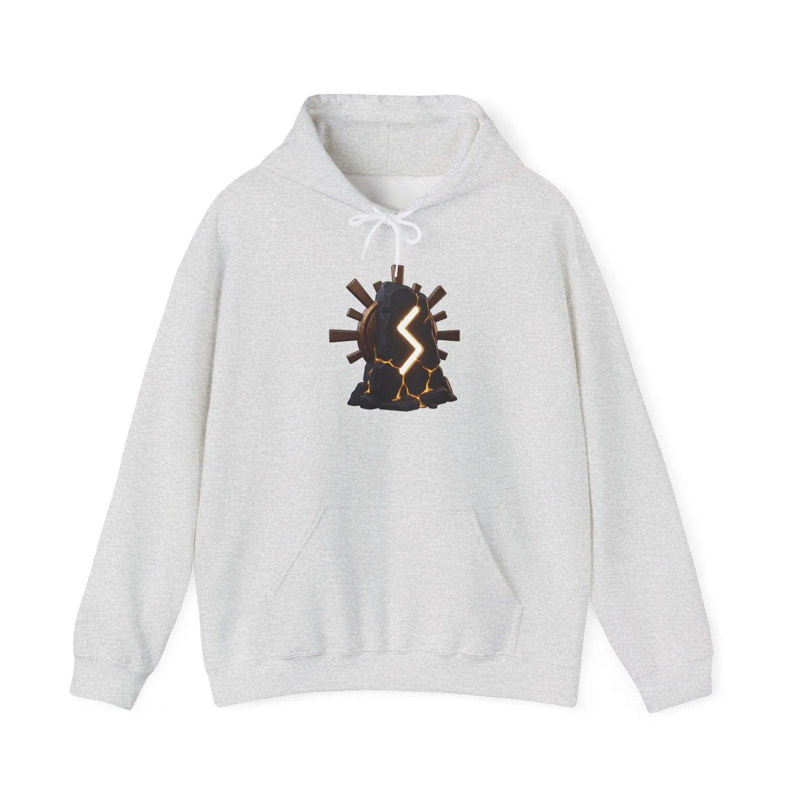 Sowulo Rune Sun Ray Hoodie - Heavy Blend Fleece Pullover - Unisex White