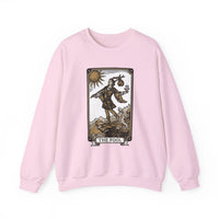 The Fool Tarot Card Graphic Sweatshirt - Heavy Blend Crewneck Fleece - Unisex White